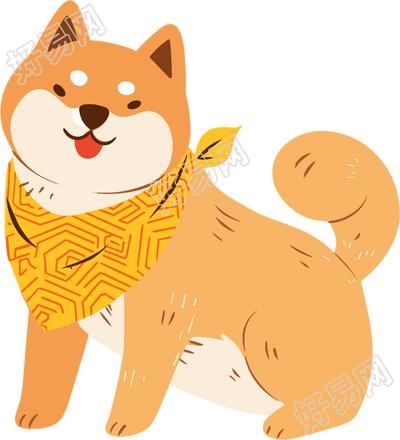 小狗柴犬可爱插图