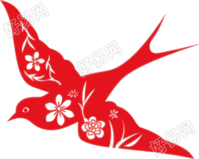 燕子剪纸矢量素材