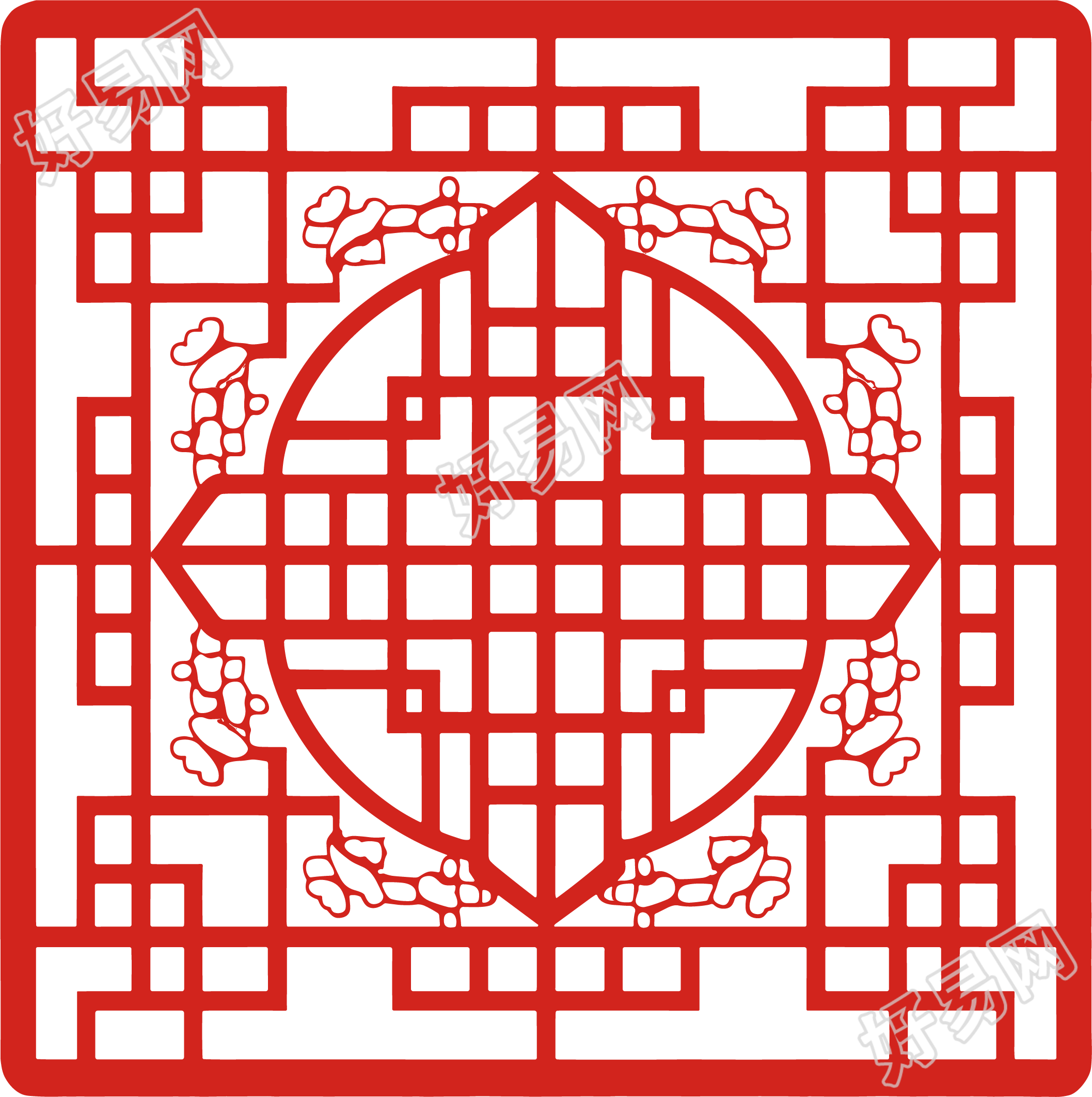 剪纸窗花高清插图