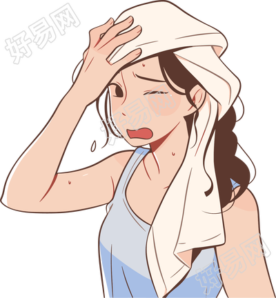 中暑女孩夏季防暑素材