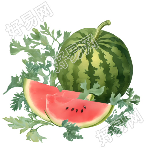 夏天西瓜剪贴画PNG素材