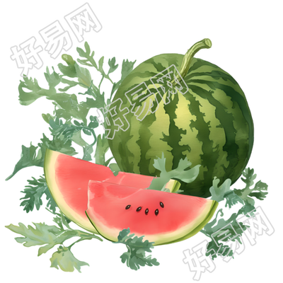 夏天西瓜剪贴画PNG素材