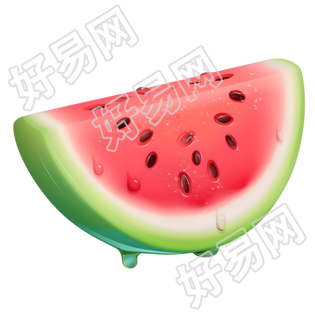 西瓜切片夏天可爱插图