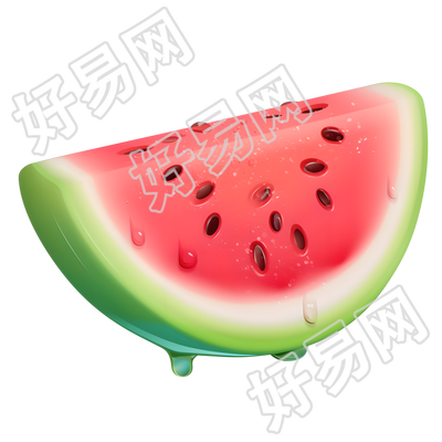 西瓜切片夏天可爱插图
