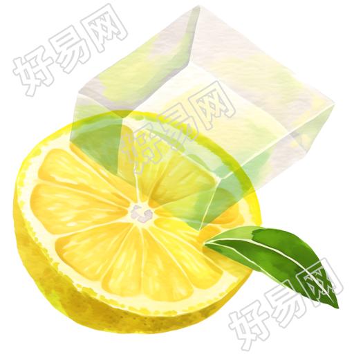 柠檬冰块夏天PNG素材