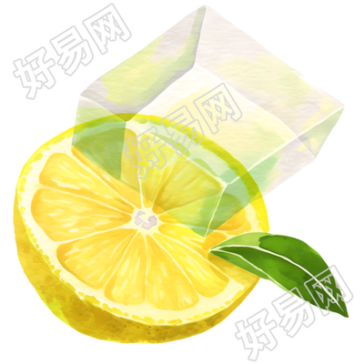 柠檬冰块夏天PNG素材