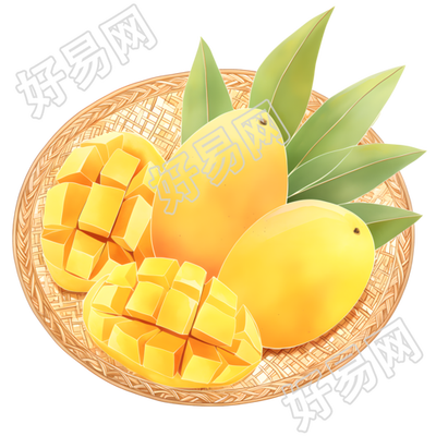 芒果夏天水彩插画