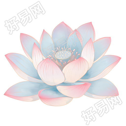 荷花夏天简洁插图