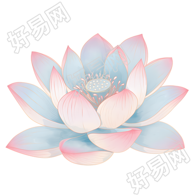 荷花夏天简洁插图