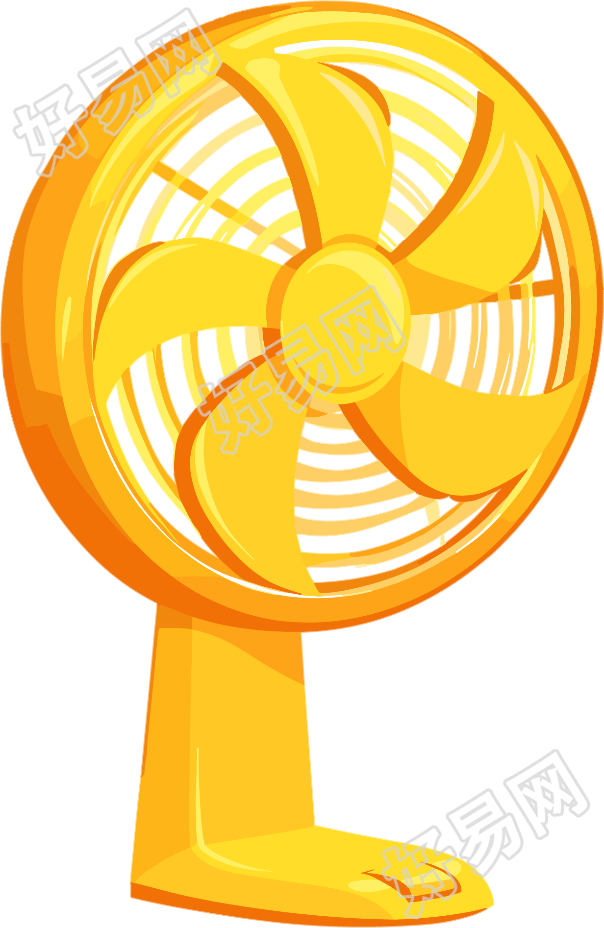 电风扇夏季防暑插画