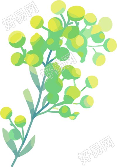 水彩植物创意插画