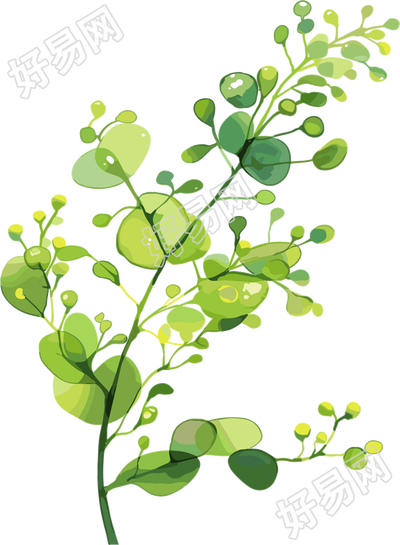 水彩植物插画素材