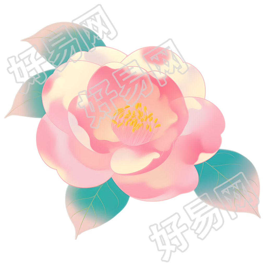 牡丹插画设计元素