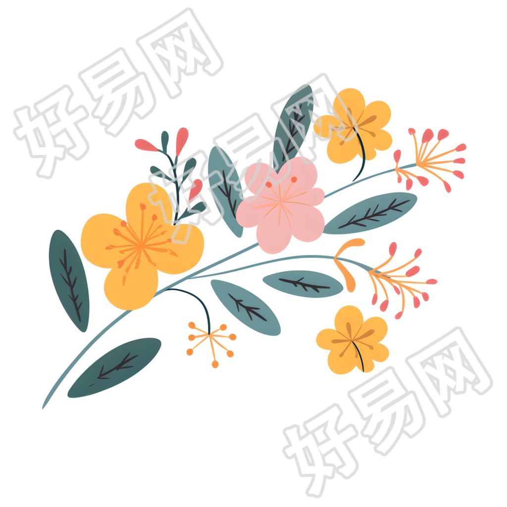 小花透明背景插图