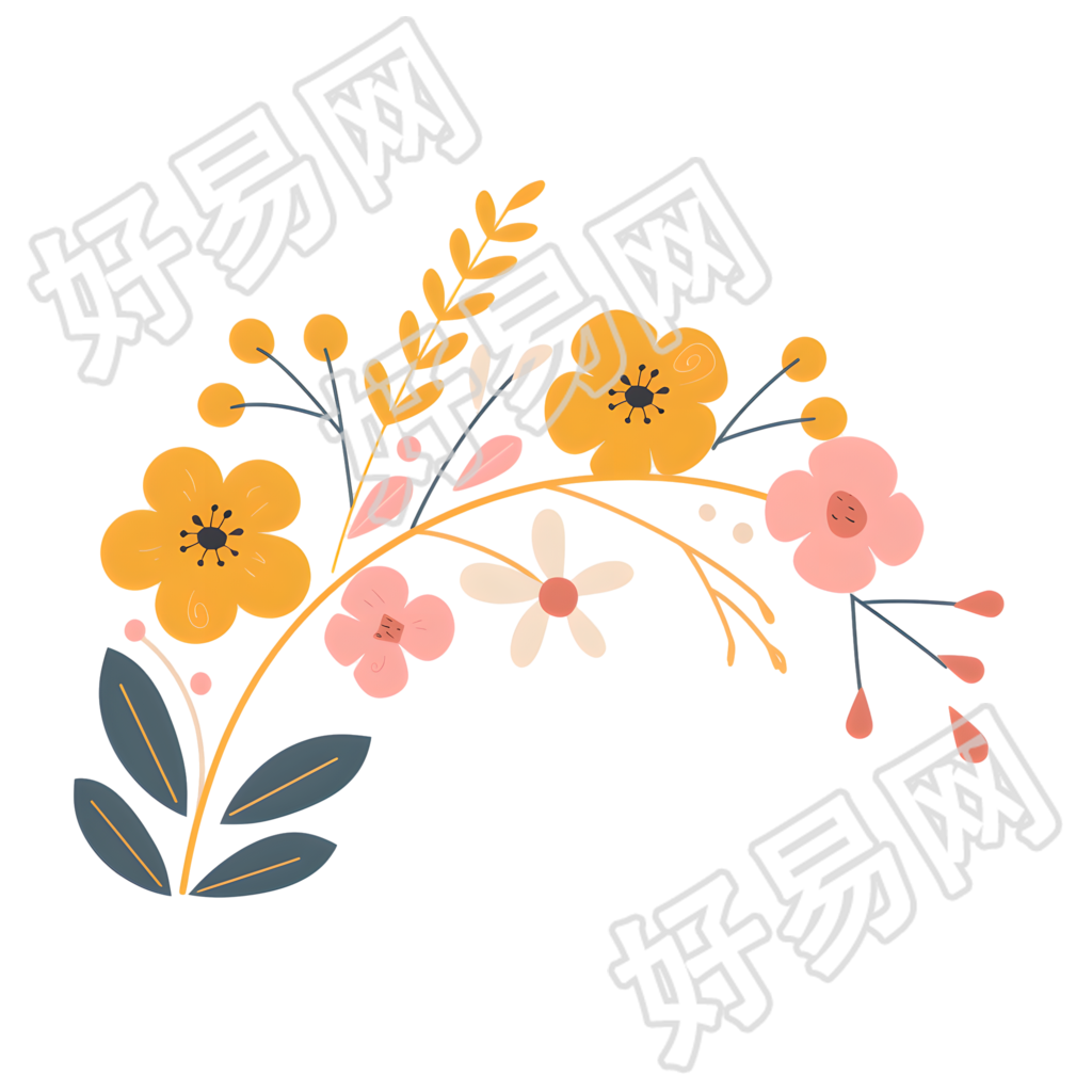 小花PNG向量插画