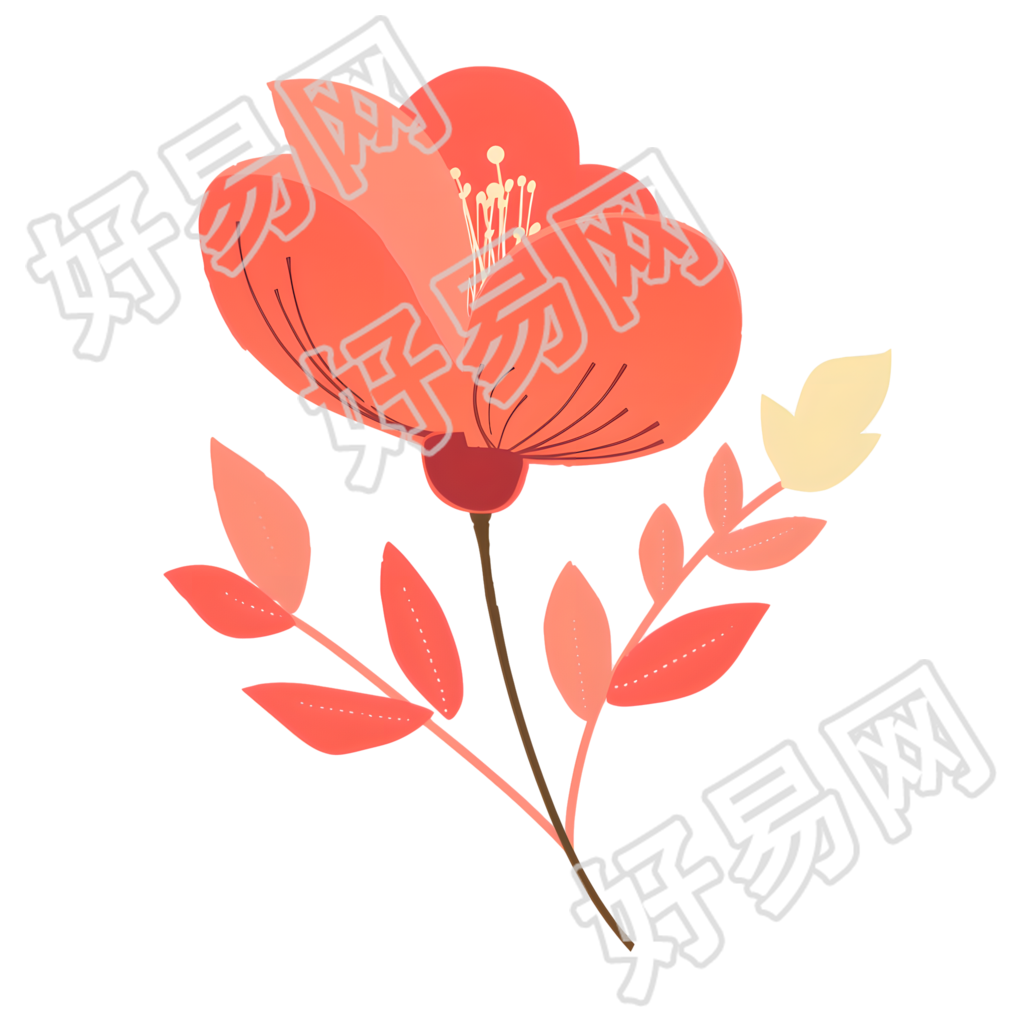 红色小花商用素材