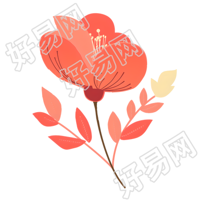红色小花商用素材