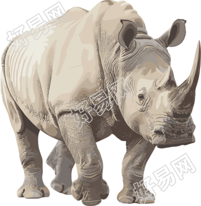犀牛珍稀动物插图