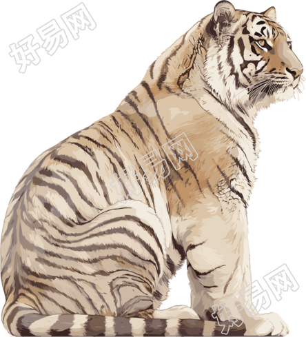老虎珍稀动物元素