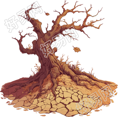 干裂的土地抗旱元素