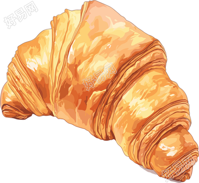 牛角包美味面包插画