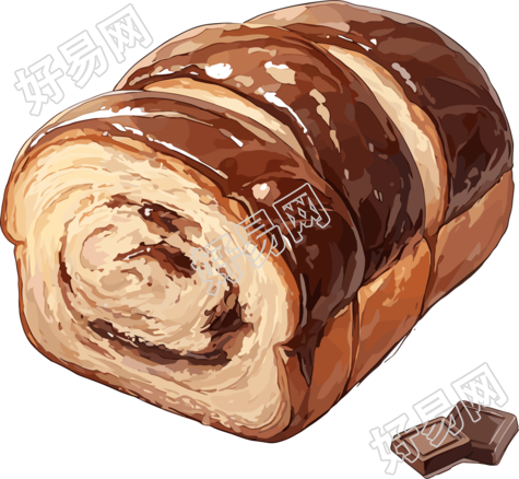 巧克力面包插画设计元素