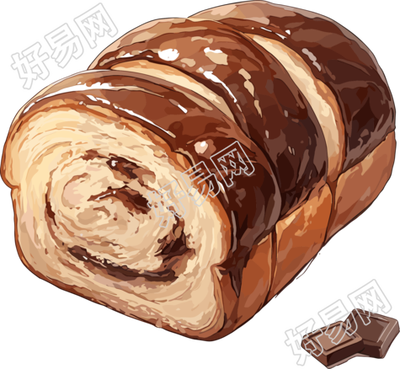 巧克力面包插画设计元素