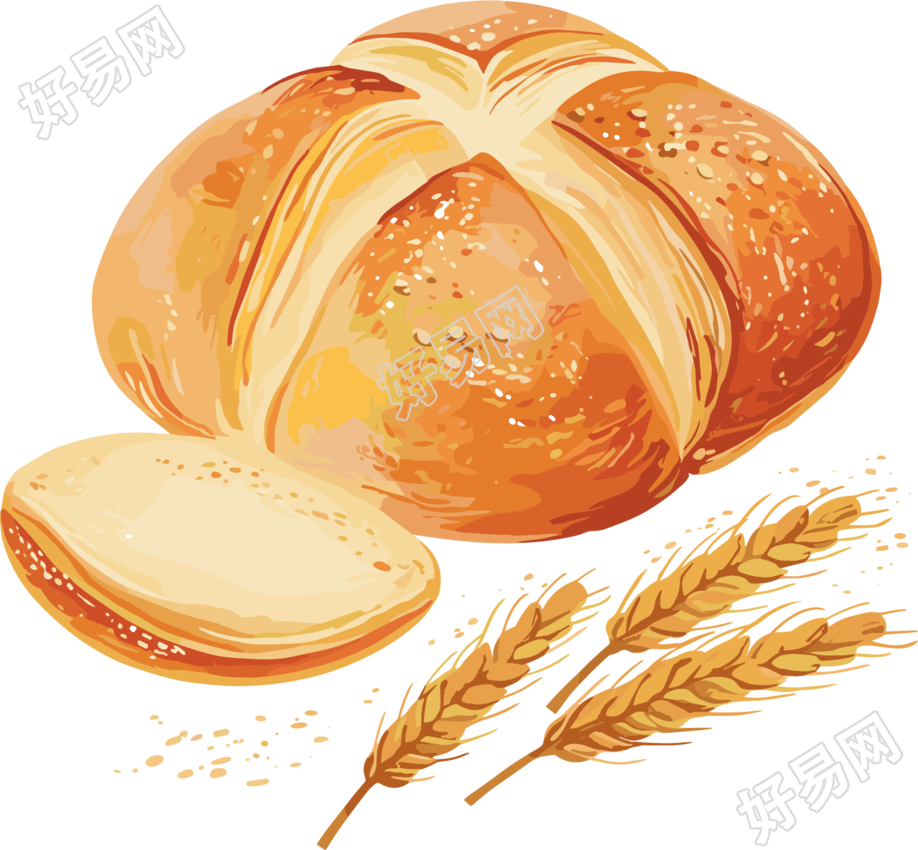 美味面包创意插图