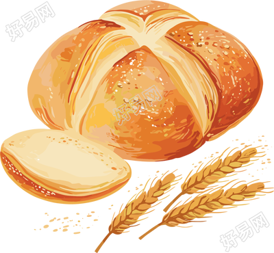 美味面包创意插图