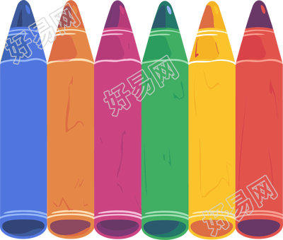 蜡笔平面插画