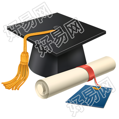 学士帽毕业证书素材