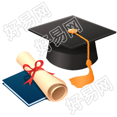 学士帽毕业证书图形素材