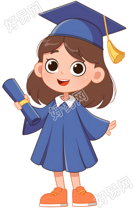 毕业生卡通插图