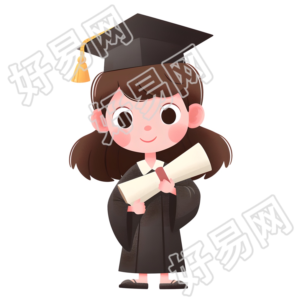 毕业生Q版插画
