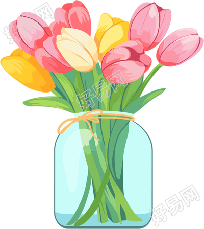 花瓶插画设计元素