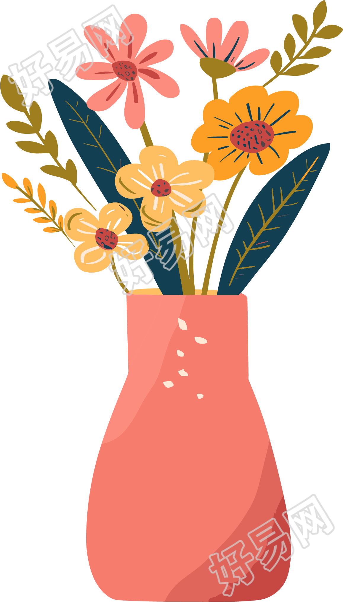 花瓶卡通插画