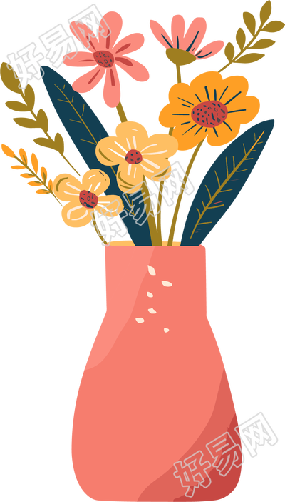 花瓶卡通插画