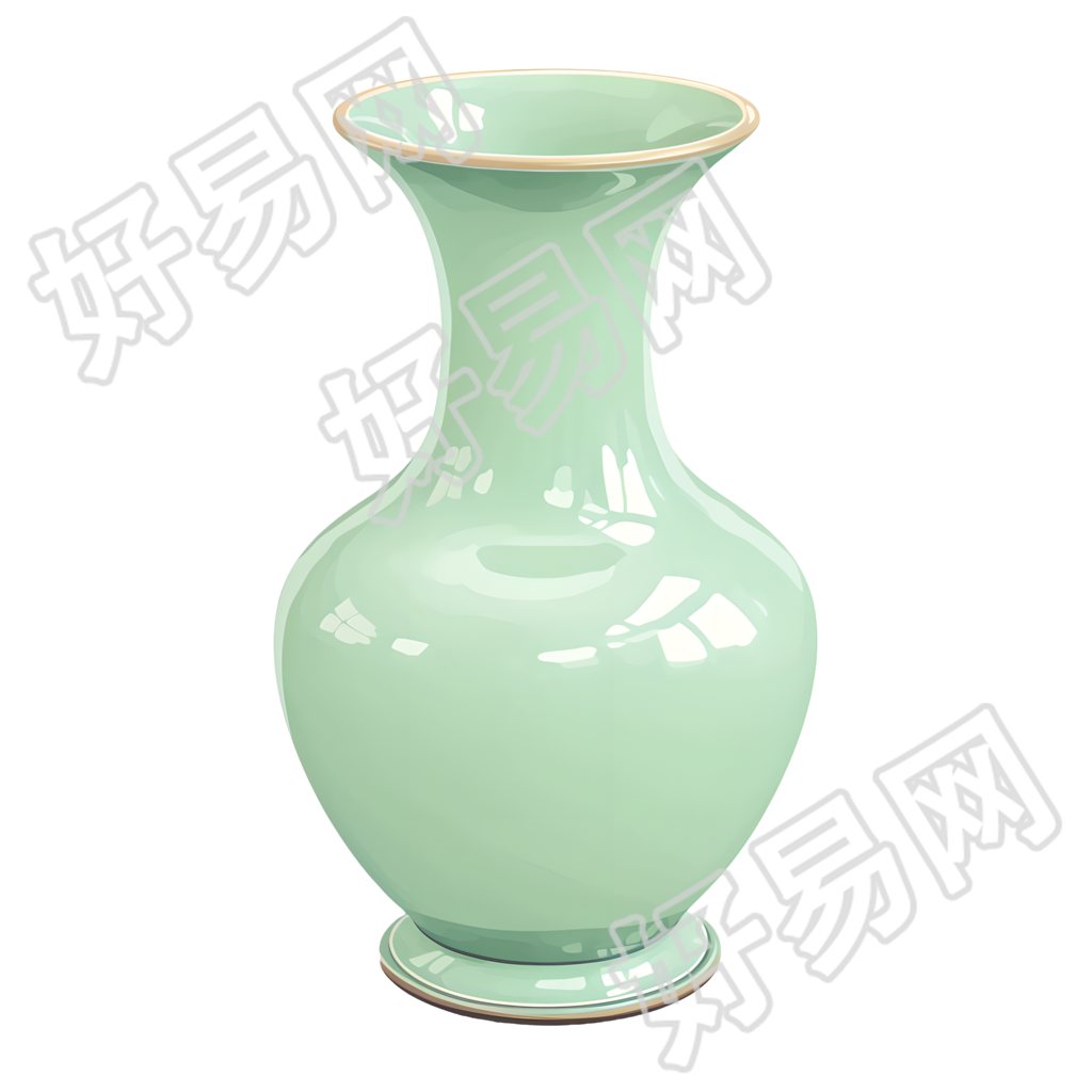 陶瓷花瓶唯美插画