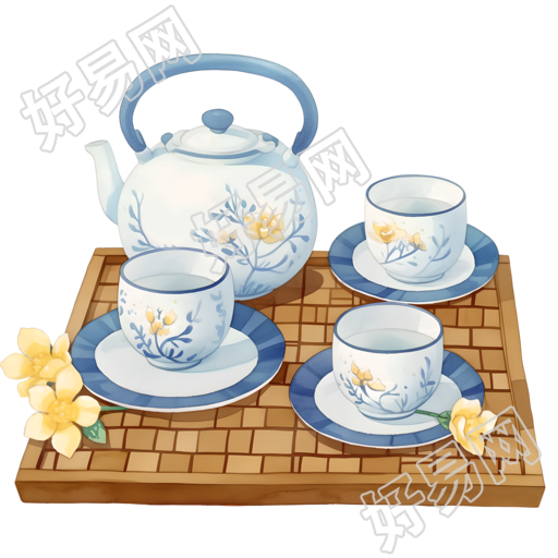陶瓷茶壶茶杯素材