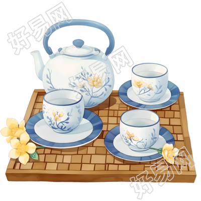 陶瓷茶壶茶杯素材