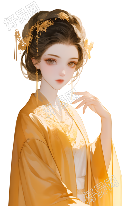 古装美女透明背景素材
