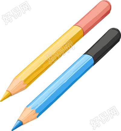 彩铅透明背景插画