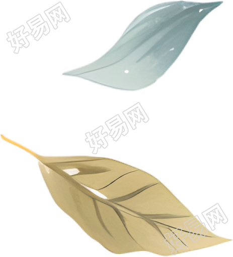 水彩叶子透明背景素材