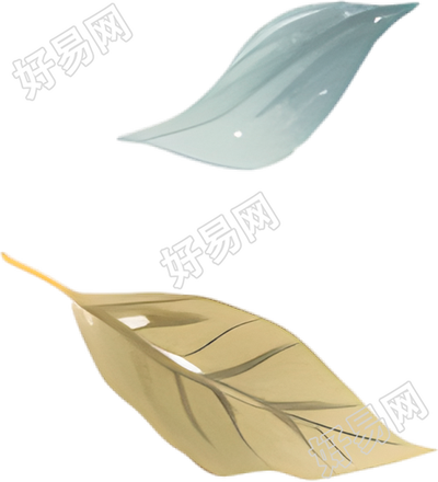 水彩叶子透明背景素材