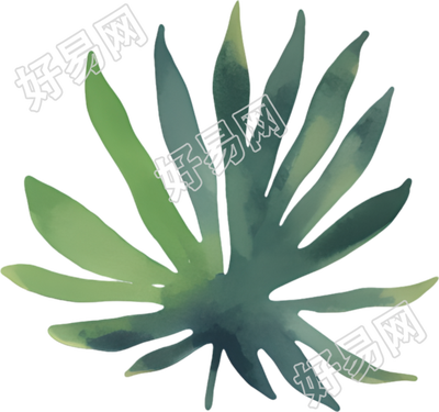 水彩叶子PNG素材