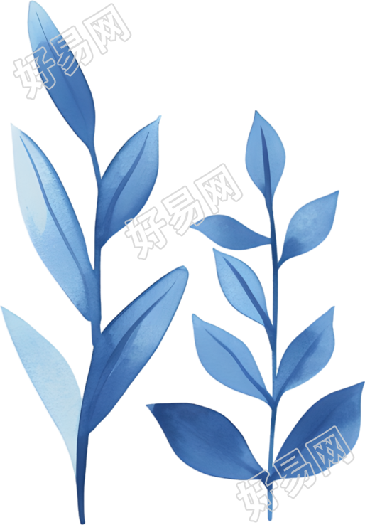 水彩叶子商用插图