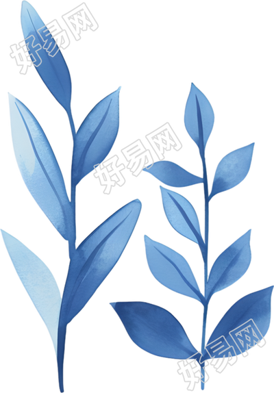 水彩叶子商用插图