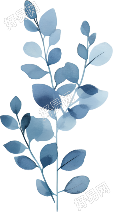 水彩叶子清新素材