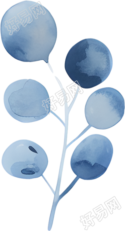 水彩叶子极简插画