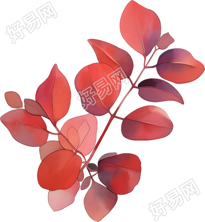 水彩植物创意素材